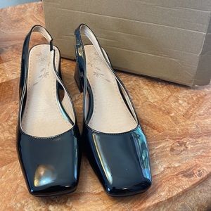 NIB  BUTITI | Black Block-Heel Slingback     ZL840